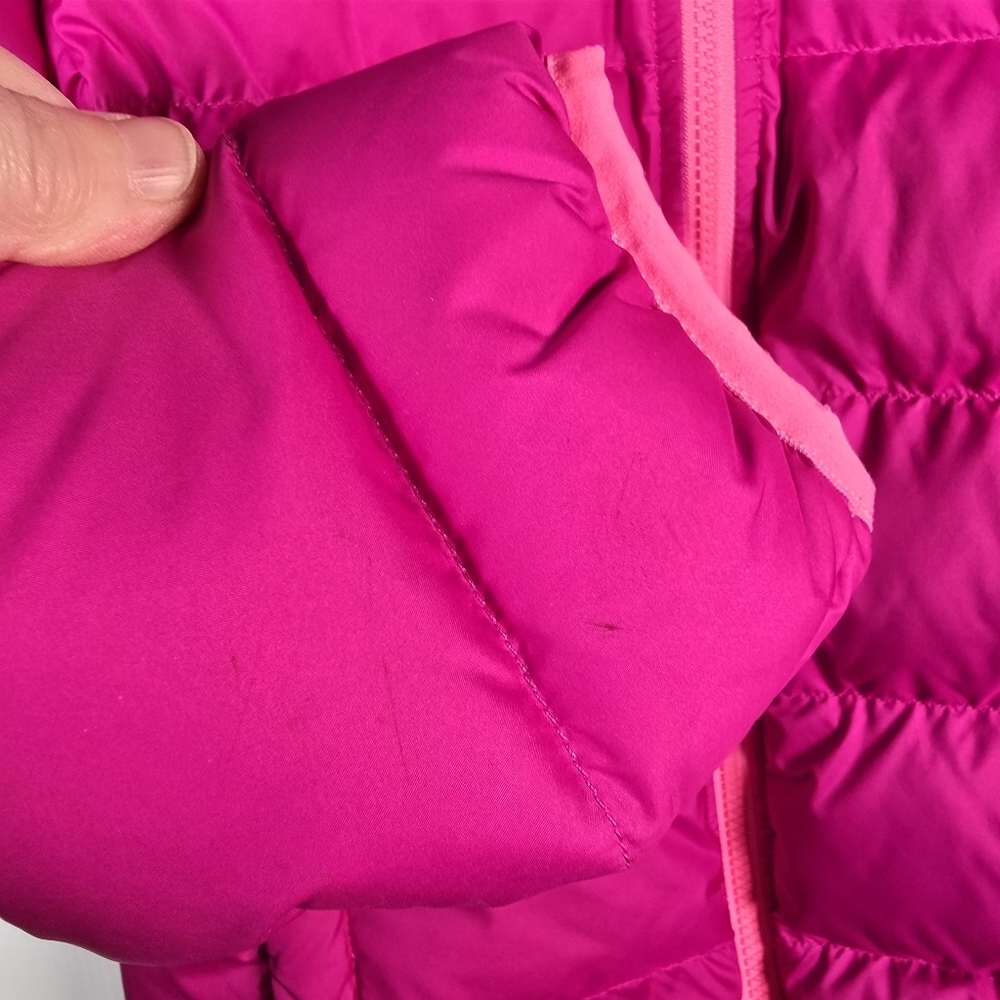 The North Face Girls Andes Down Jacket In Luminous Pink Full Zip Size L 14-16 - Picture 7 of 16